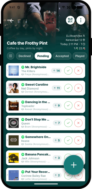 The Rekwest app shown on an iPhone