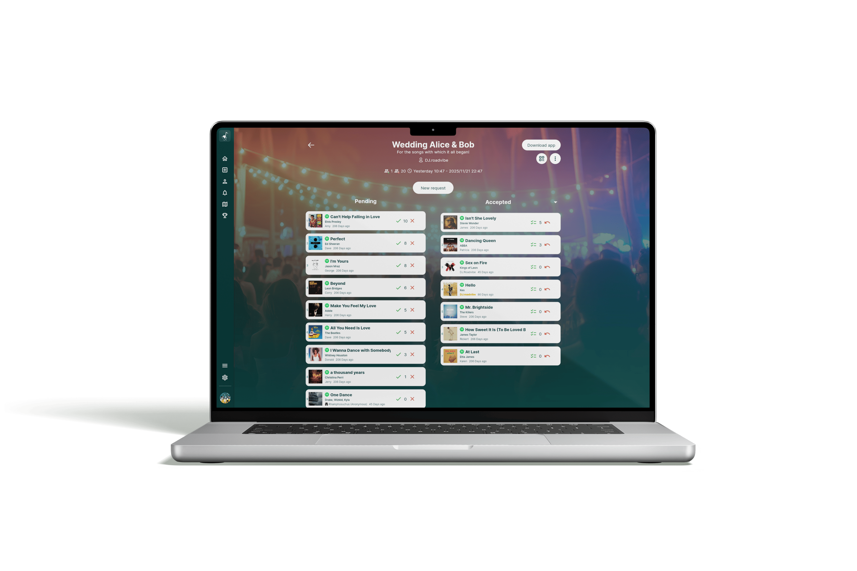 Rekwest app on MacBook